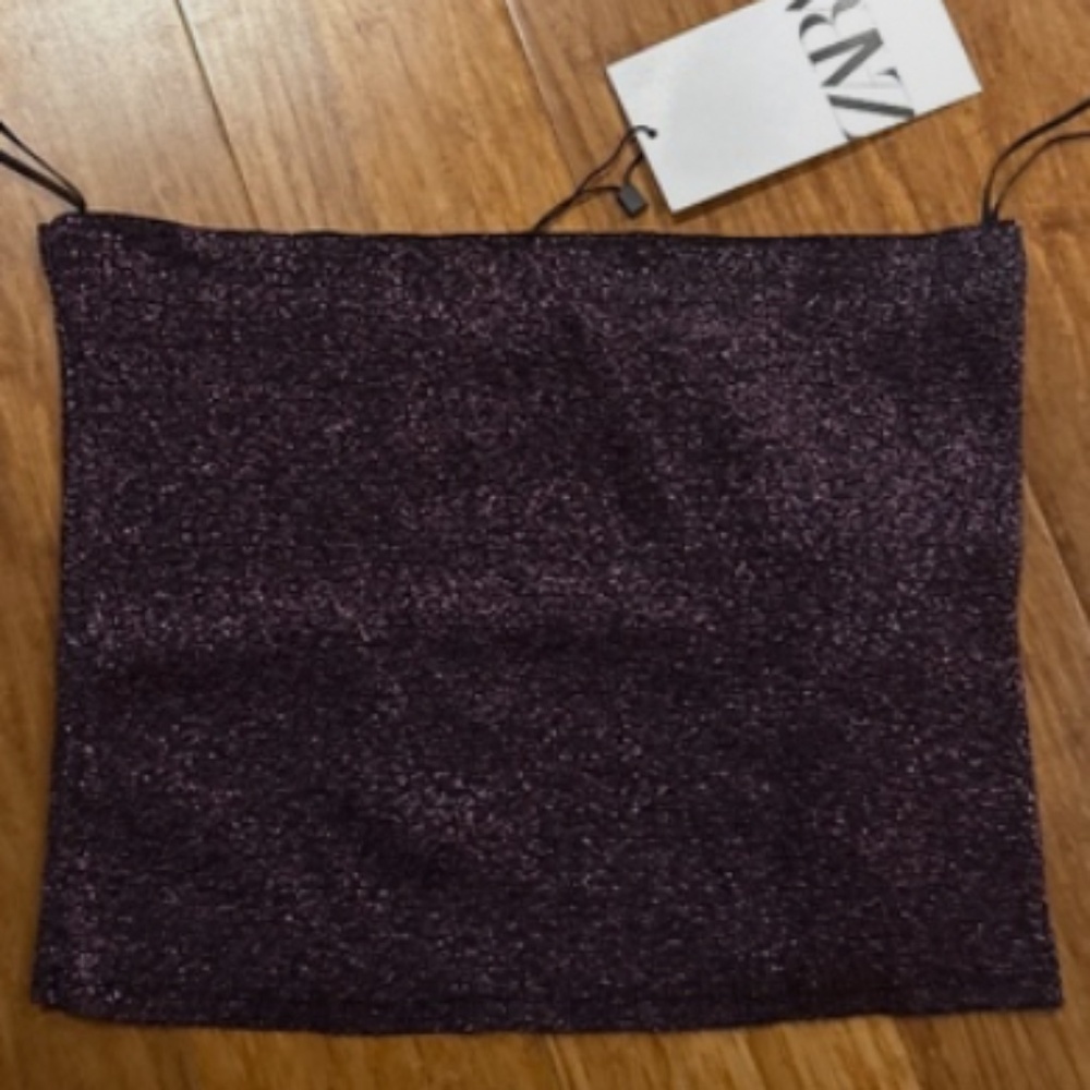 ZARA Purple Sparkly Bandeau CropTop - Picture 5 of 5